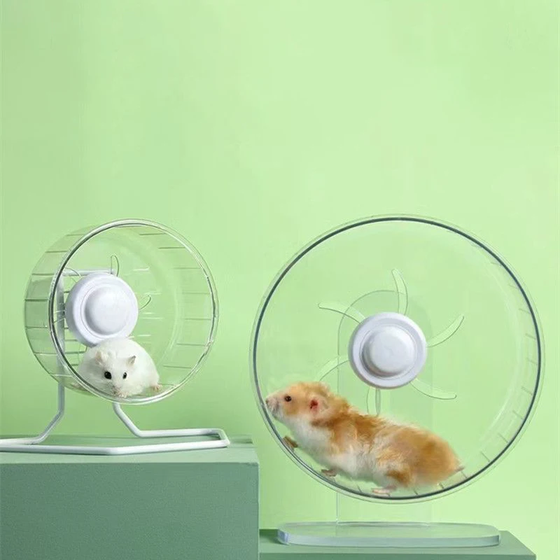 

Clear Super-Silent Hamster Exercise Wheels Quiet Spinner Hamster Running Wheels with Adjustable Stand for Hamsters Gerbils Mice