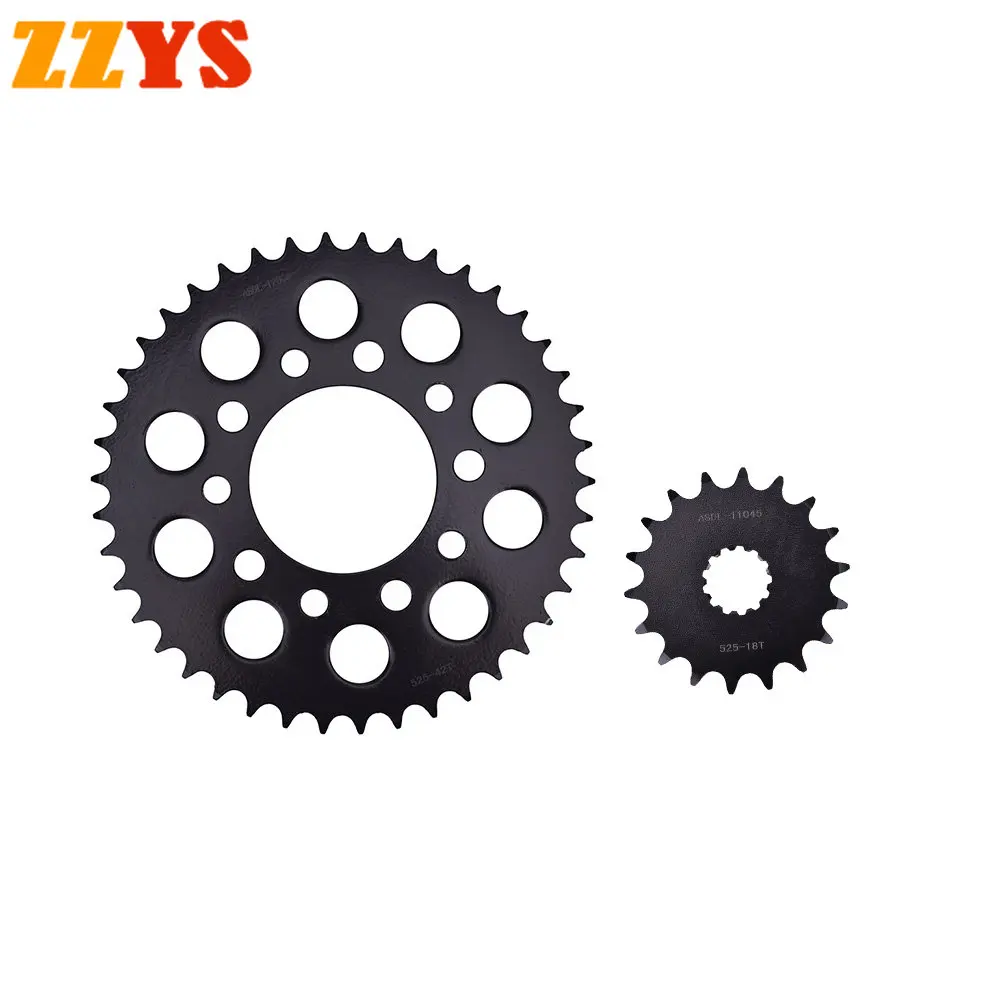 

525 18T 42T 18 42 Tooth Front Rear Sprocket Gear Wheel For Triumph 865 America 07-15 865 America LT 14-15 865 Speedmaster 06-15