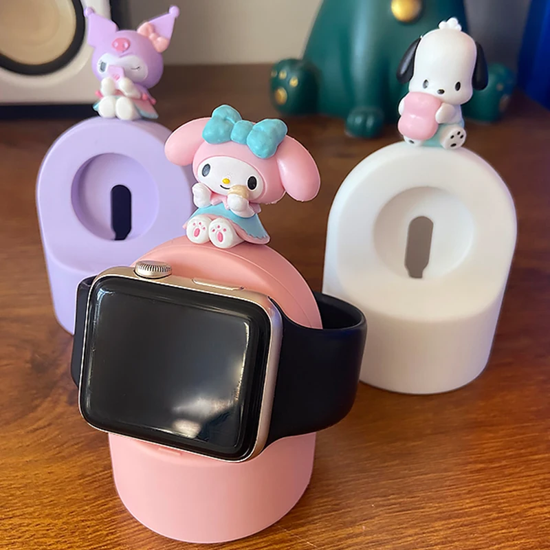 Sanrios Kuromi My Melody Pochacco Silicone Charger Stand for Iwatch 8/7/6/se/5/4/3/2 Charging Case Iwatch Charger Dock Station