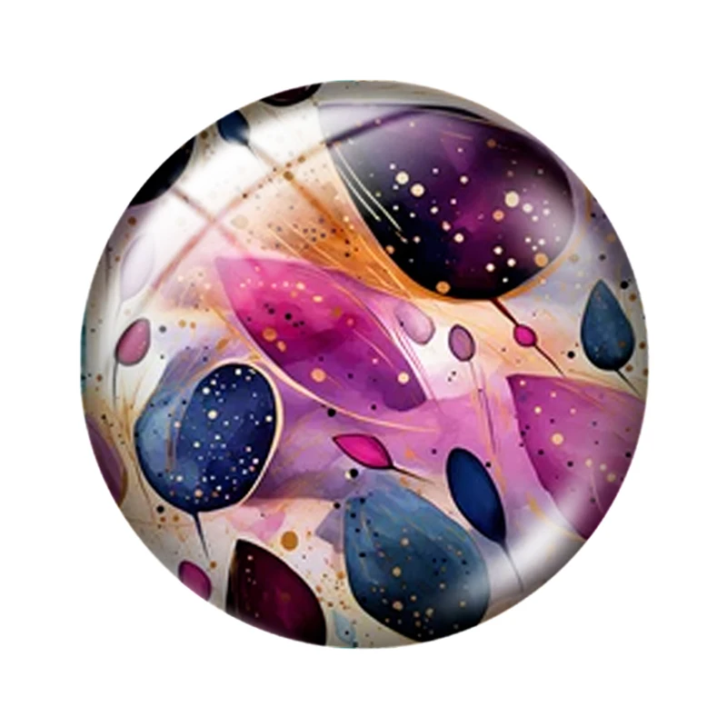 Abstract Seamless Watercolor Shapes  10 Pcs 12mm/16mm/18mm/20mm/25mm/30mm Round Photo Glass Cabochon Demo Flat Back Makings