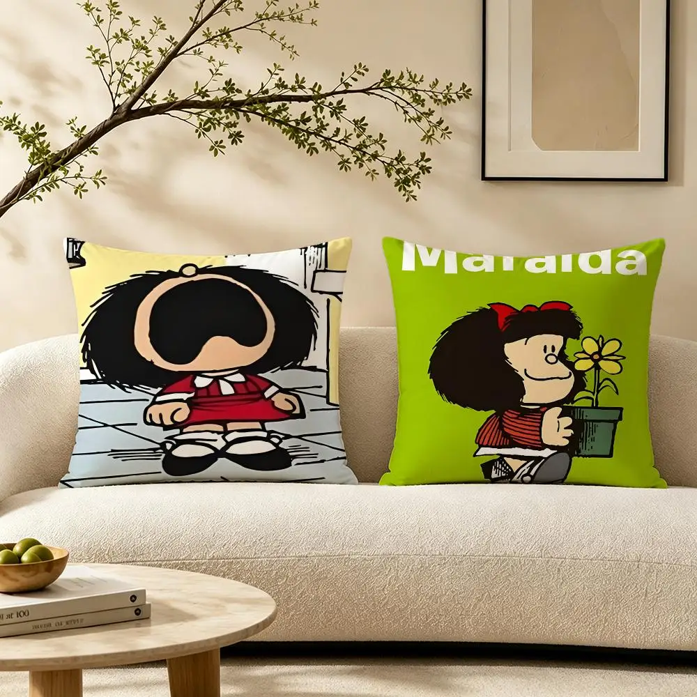 IP Mafalda Cushion Cover Pillow Short Plush Warm CreamStylel Cushion for Living Room Bedroom Sofa Ideal for Gifting