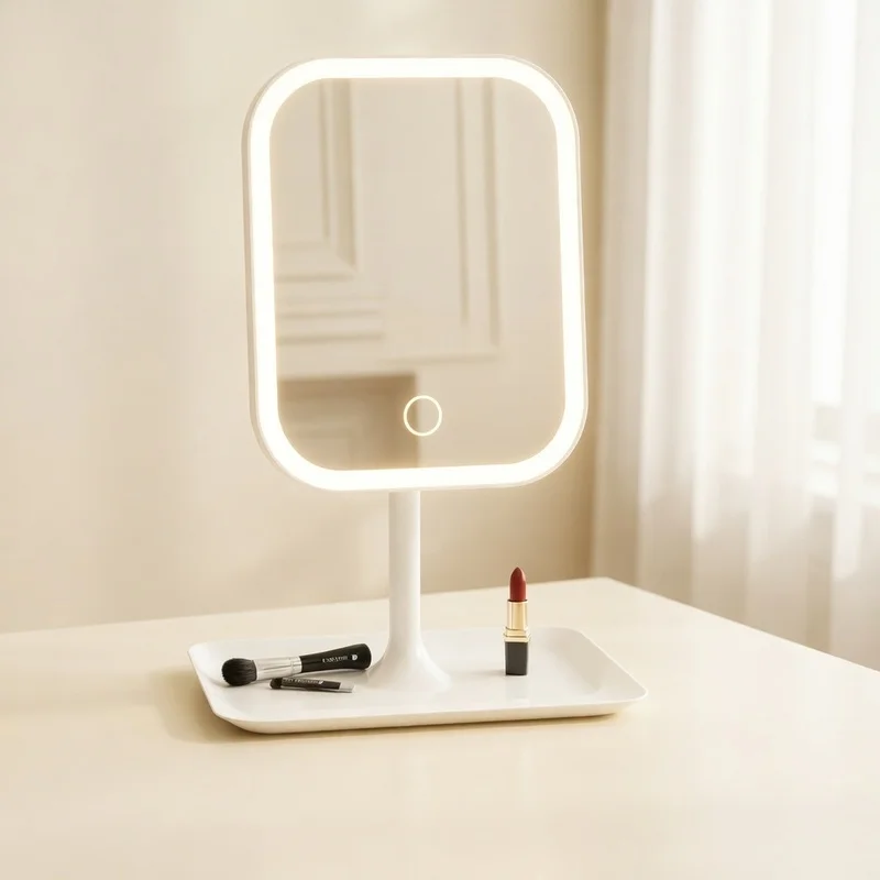 Three Color LED Touch Control Vanity Mirror Designer Makeup Mirror for Desktop Bedroom Dressing Table Use