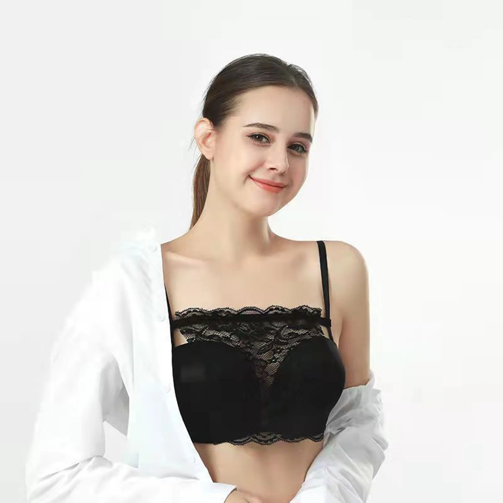 Chest Wrap Low-cut Clothes Bra Insert Wrap Thin Chest Overlay Decorative Anti-Exposure Tube Top Underwear Inner Wear Clothes