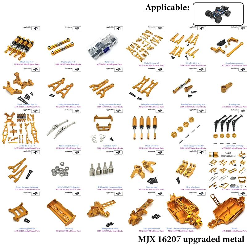 

MJX 16207 16208 16209 16210 Remote Control Car Metal Front and Rear Shock Mount Accessories Rc Cars for Adults Rc Car