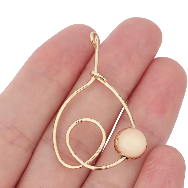 5 x Gold Color Geometric Winding Irregular Line Shape Charms Pendants for DIY Earrings Jewelry Making Findings Accessories