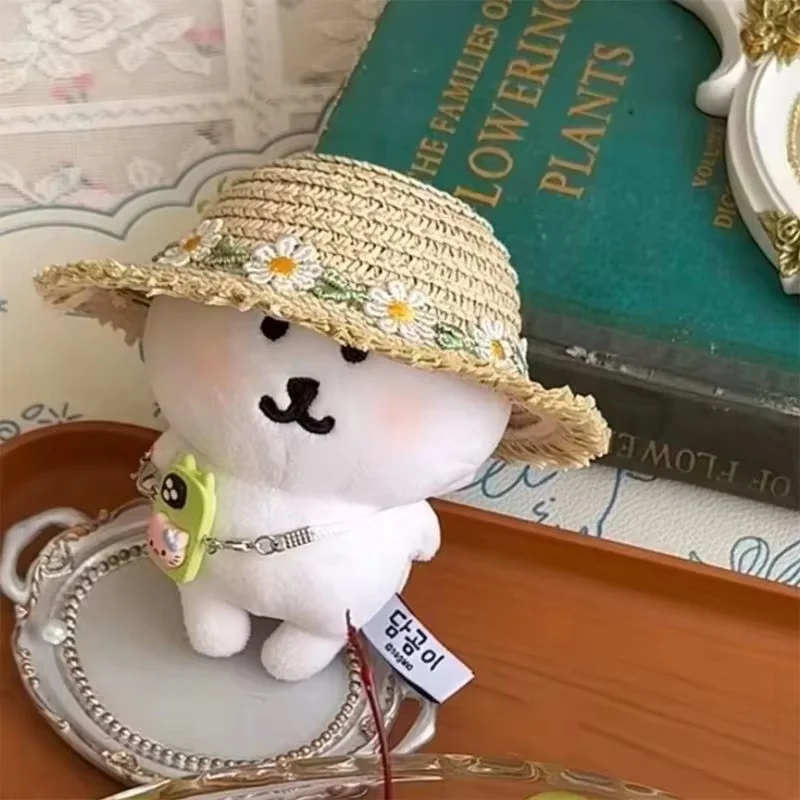 10/13cm Doll Clothes Joke Bear Daisy Straw Hat Head Cover Cute Cotton Labubu Saliva Towel Baby Dress Shaped Doll Accessories