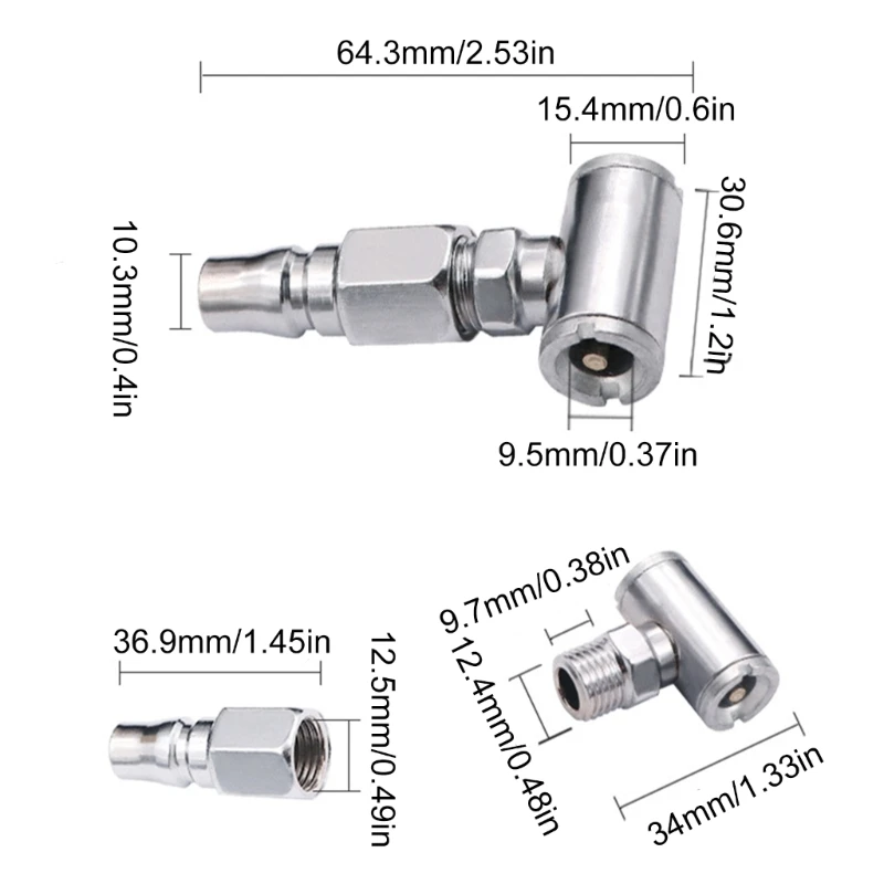 Bomba carro ferramenta reparo automóvel válvulas extremidade dupla bombas ar chuck pneu inflator válvulas