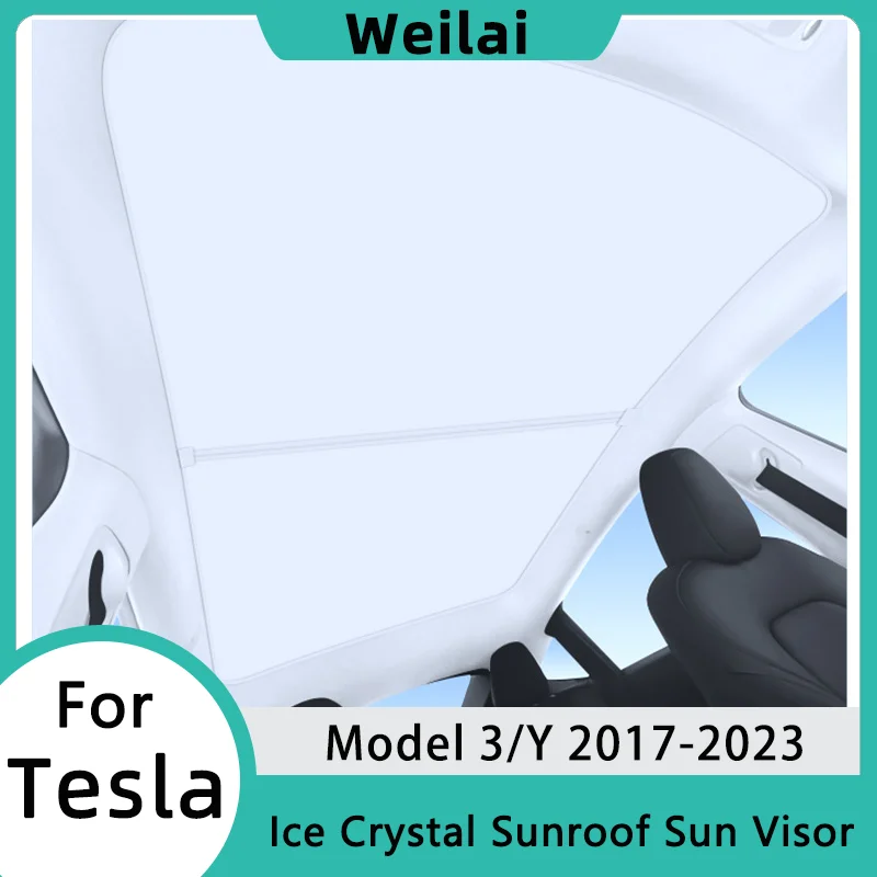 

2024 Tesla Model Y Sun Shade Roof Ice Cloth Buckle Model 3 Car Sunroof Sun Visor Anti UV Protection Sunshade Net Auto Accessory