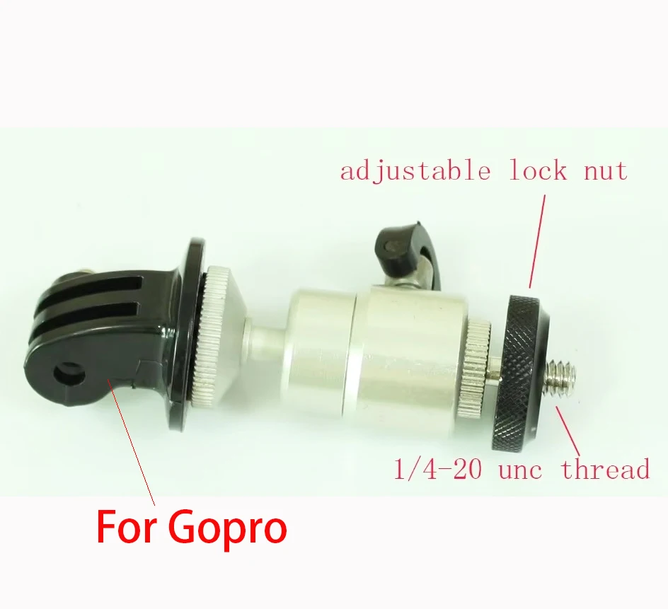 Any Camera to GoPro Adapter 1/4' Tripod Thread and adjustable nut to GoPro HERO, 1/4-20 to gopro adapter unit for Gopro