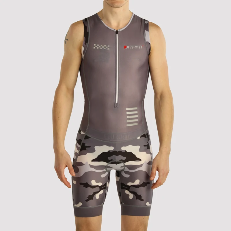 XTRIAT Mens Cycling Triathlon Suit Sleeveless Bicycle Skinsuit Dress Male Bike Jersey 2021 Summer New Swiming Clothes Jumpsuit