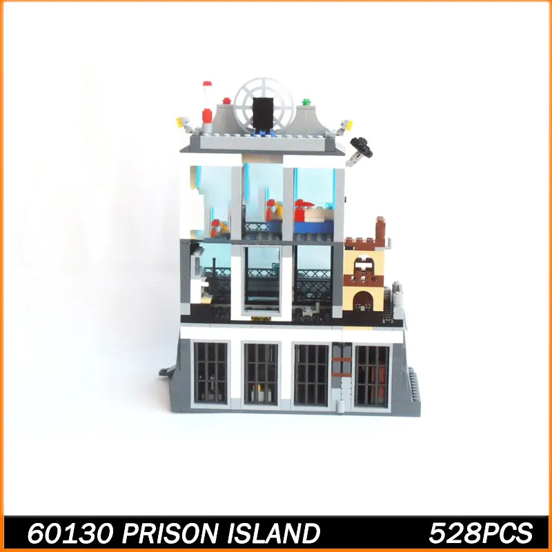 MOC Building Block MOC Street View Prison Island Model Brick Toys Particle Creative Education Juguetes Birthday Gift 528PCS