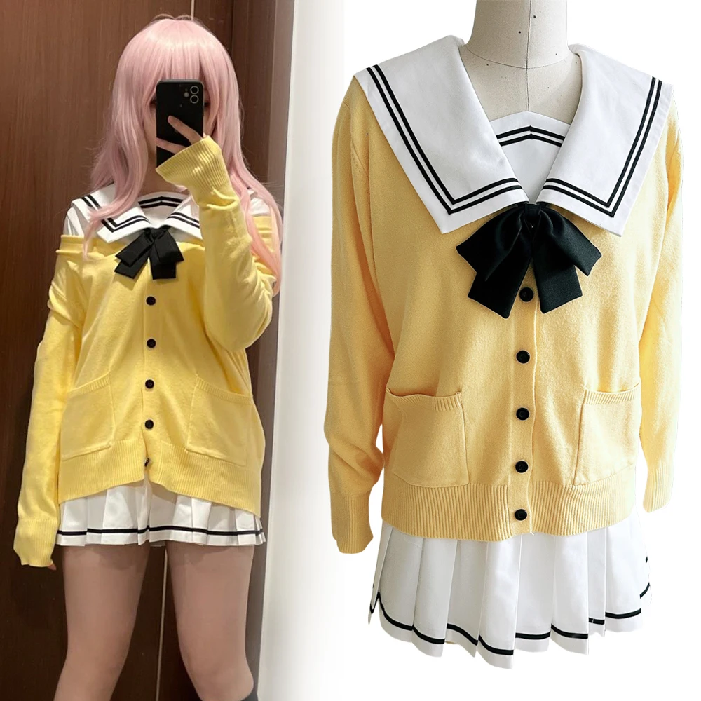 Anime You and ME and Her: A Love Story Muko Aoi MIYUKI Cosplay Costume Girl Shirt Skirt Sweater JK Uniform Halloween Costume