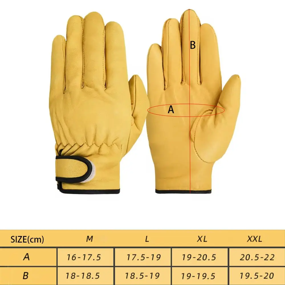 Tough Leather Work Gloves Welding Safety Wear-resistant Gloves Protection Flex Grip Security Gloves Workers