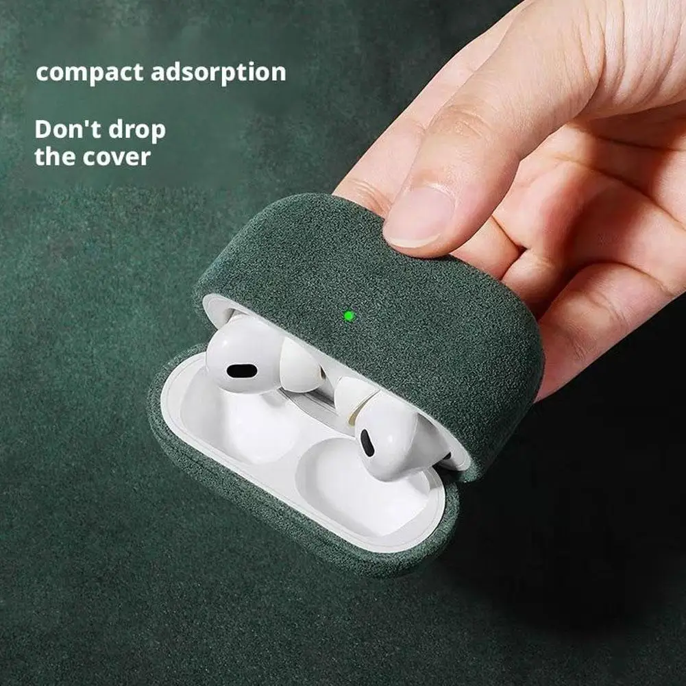 VEX ALCANTARA Leather Case For AirPods Pro 3 2 Pro3 Luxury Protective Case for AirPod 4 3 Pro2 Bluetooth Headset Turn fur Cover image 3