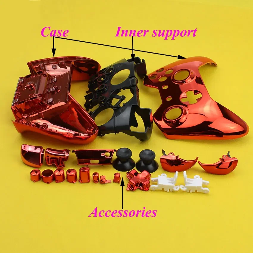 Cltgxdd 1 Set for Xbox Wireless Controller Electroplating Shell Kit Full Panel Button and Inner Frame Accessory Replacement