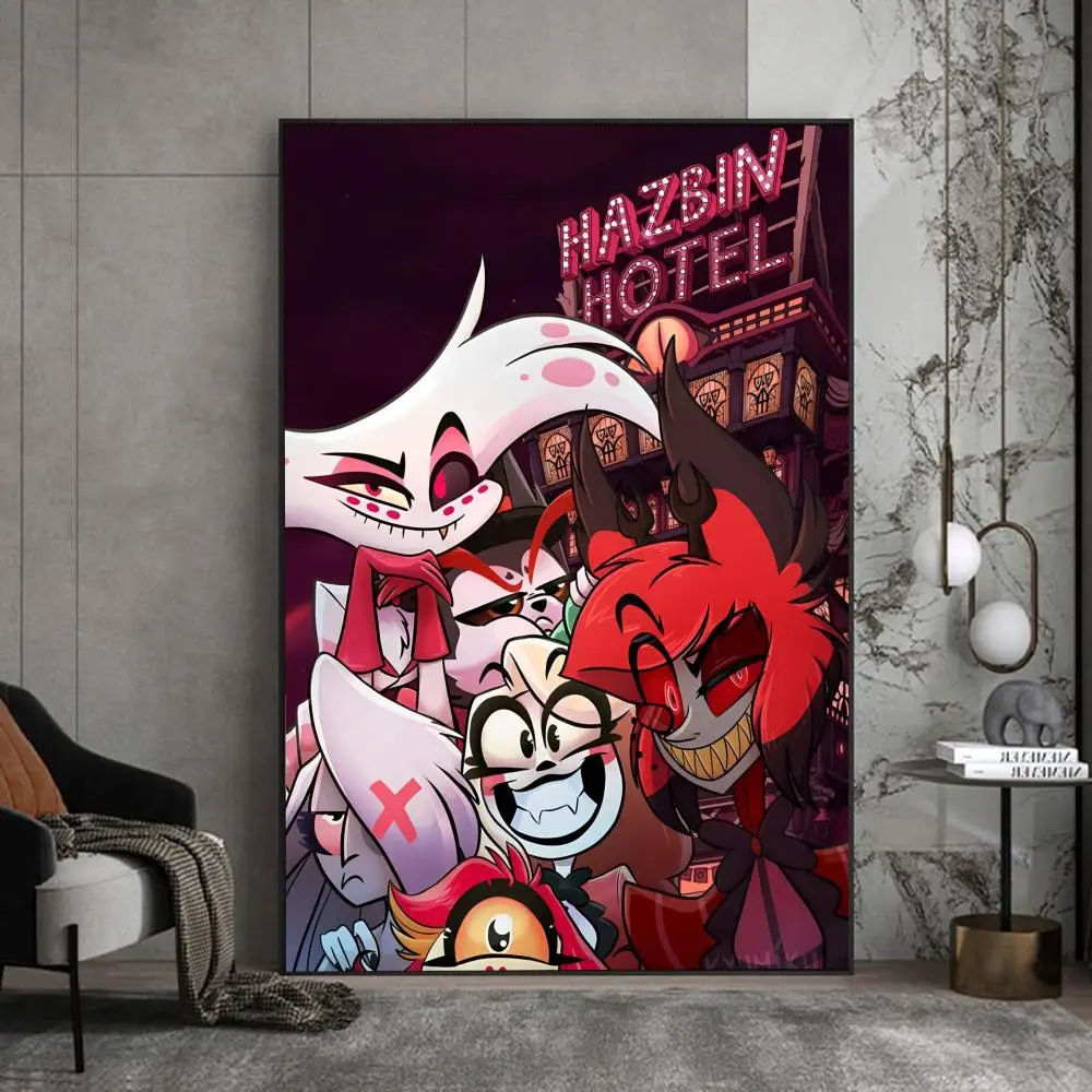 H-Hazbin Cartoon Hotel Poster Poster Vintage classici HD Quality Wall Art Poster retrò per la decorazione della parete della stanza di casa