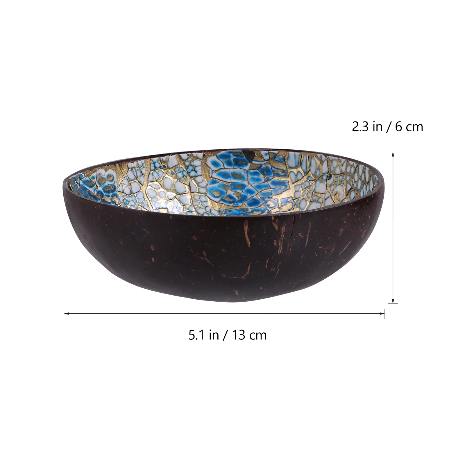 

2pcs Coconut Shell Bowls Eco-Friendly Storage Bowls Unique Pattern Desktop Home Decor Key Container For Kitchen Living Room