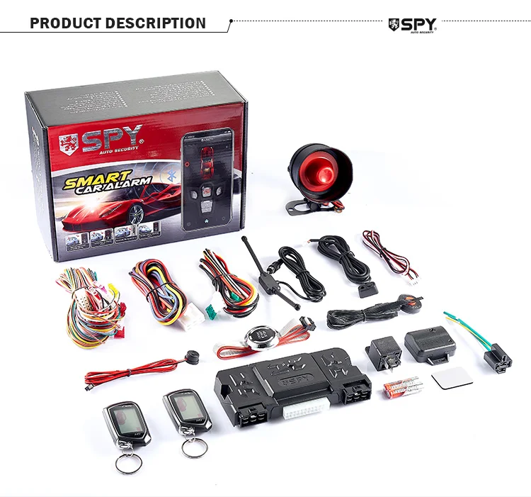 SPY Wholesale Upgrade High Tech Prestige Universal Remote Obd2 Plc Electric Shock Two Way Car Alarms Systems Security
