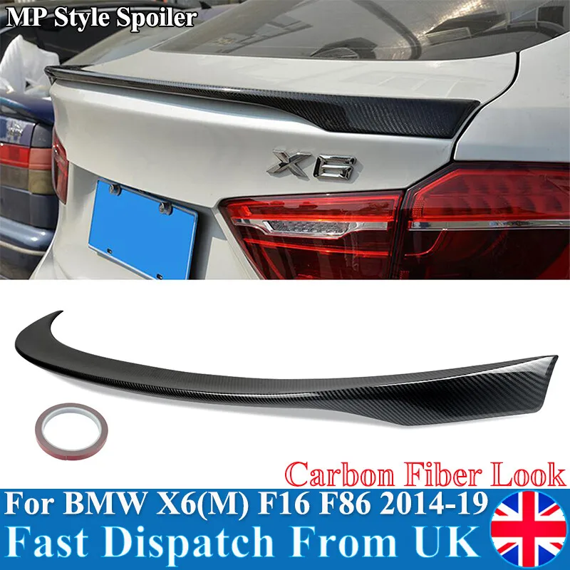 

For BMW X6 F16 TAIL SPOILERS X6M F86 M Petrol SUV 2014 2015 2016 2017 2018 2019 M PERFORMANCE REAR SPOILER WING LIP CARBON LOOK