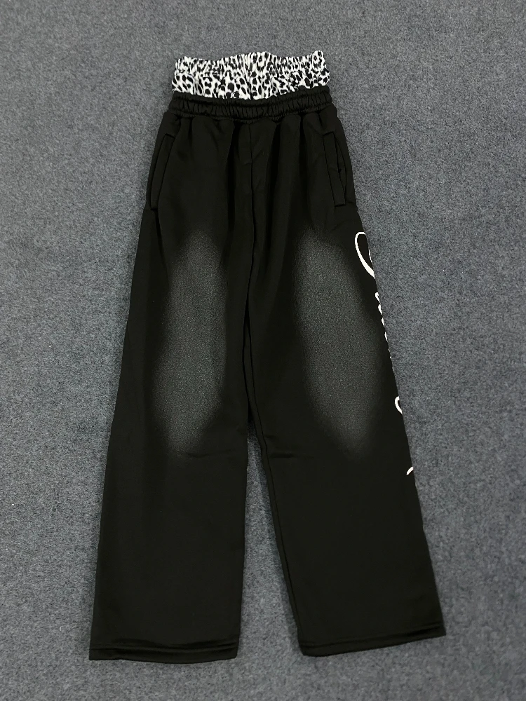 Mode Grunge Brief Druck Oversize Casual Männer Hosen Herbst Winter Kreative Doppel Taille Gothic Einfache Sport Frauen Hosen