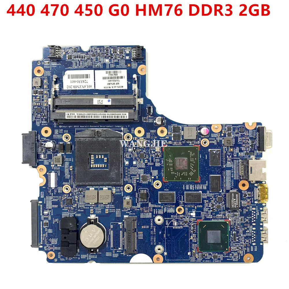 

Refurbished For HP 440 470 450 G0 Laptop Motherboard HM76 DDR3 2GB Graphics 721522-001 721522-501 721522-601 48.4YZ31.011