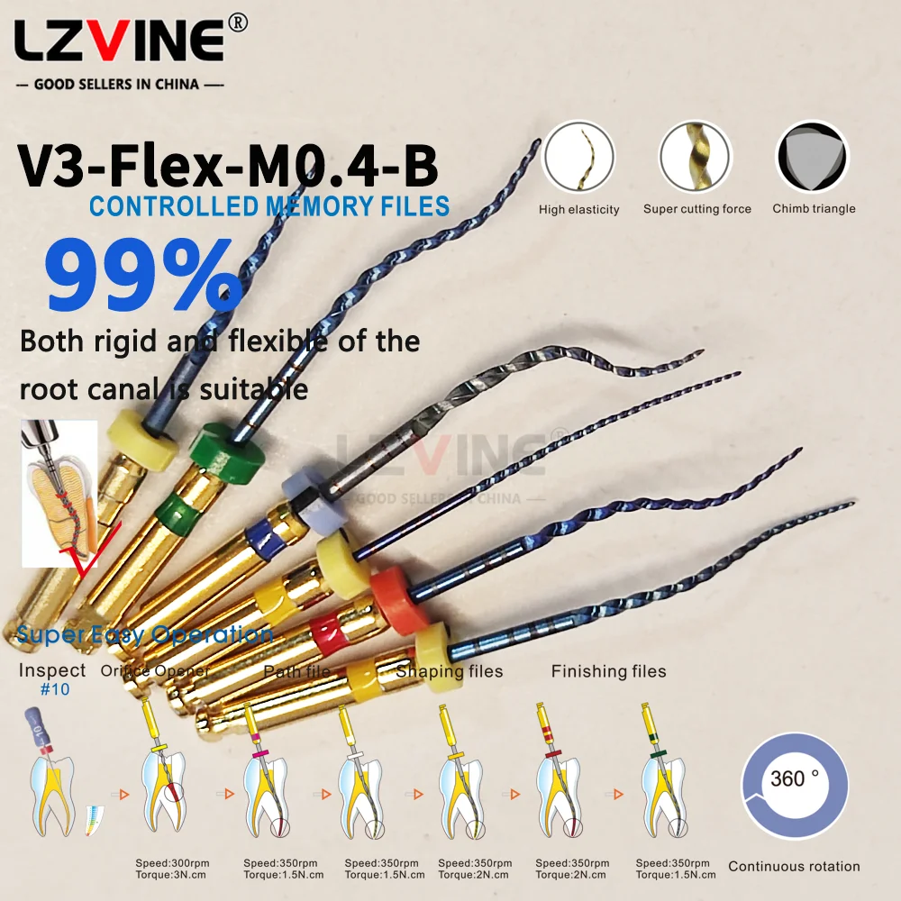 Dental Heat Activated Blue Flexible Endo Niti Files Canal Root Treatment Rotary E-Flex Dentist Tools Endodontic File Equipment