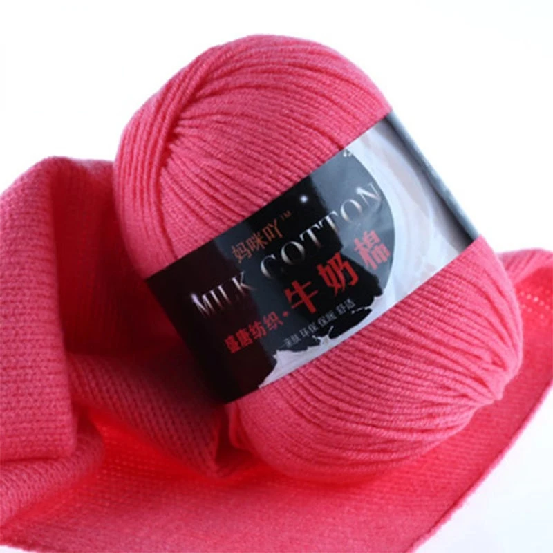 

50g / Ball Milk Cotton Thread 3 Strand Baby Thread Crochet Wool Thread Material Bag Woven Manual DIY Scarf Medium Thick Thread