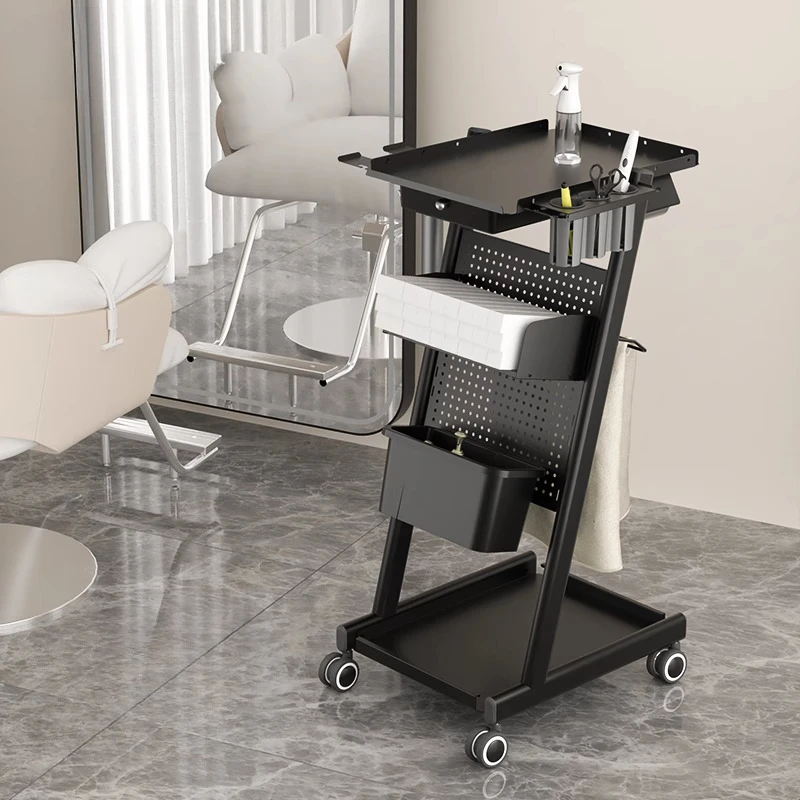 

Professional Barber Rolling Cart Multi-layer Salon Storage Rack Mobile Hair Dyeing Station Durable Styling Cabinet for Beauty