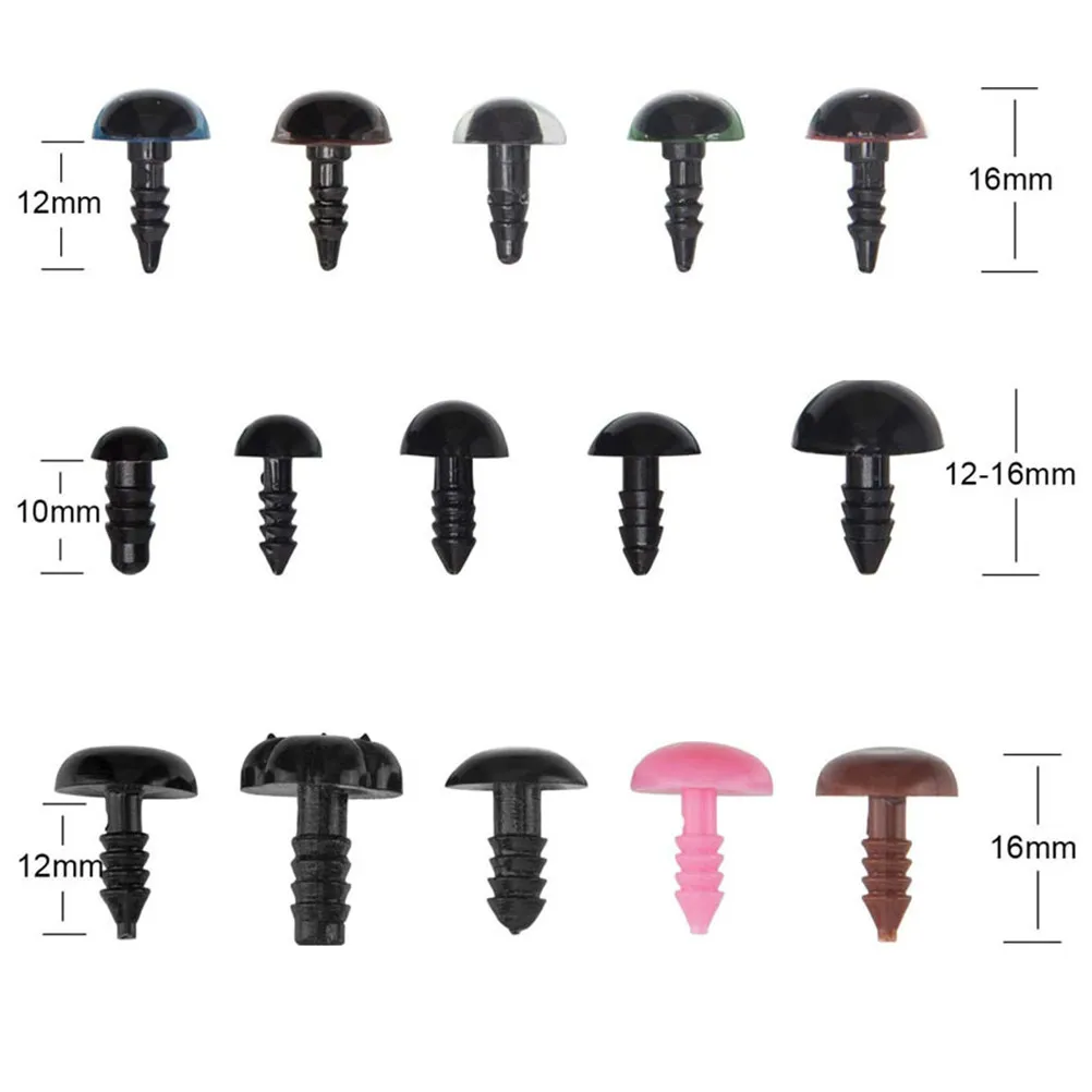 

1Pack Plastic Eyes Accessories Premium Multicolor Screw Thread Grain Convenient Install DIY Crochet Animal Eyes Kit for Art