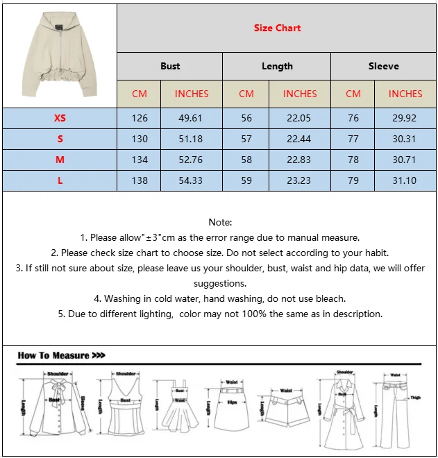 BSAY Neue minimalistische beige Kapuzenjacke für Damen, lockere, kurz geschnittene Oberbekleidung mit durchgehendem Reißverschluss, langärmliger Windbreaker im lässigen Workwear-Stil – Detail 1