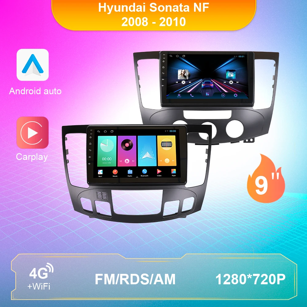 Car Radio Player For Hyundai Sonata NF 2008 2009 2010 Android 10.0 Multimedia Player Navigation GPS Carplay Android Auto 2Din