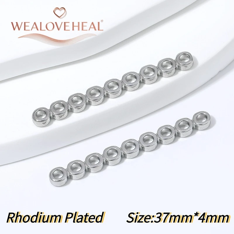 18K vergoldete Messing-Flachperlenverbinder mit mehreren Löchern, 2-10 Loch-Optionen, DIY-Zubehör für mehrsträngige Halsketten und Armbänder. – Detail 35