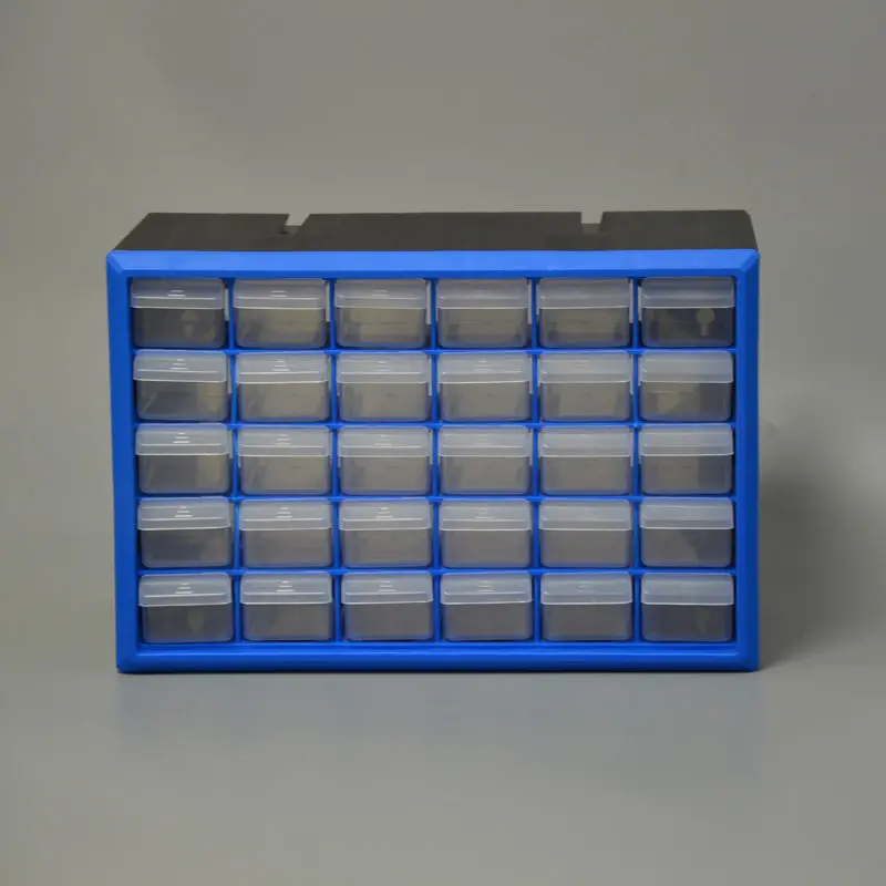 Blue Modular Desktop Storage Box, Detachable Plastic Parts Organizer with Drawers & Multi-Compartment Small Items JT40