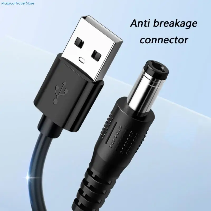N2UB Efficient 5V to 12V Converter Cable PVC USB to DC5.5mm Adapter for Mobile Power Applications Long Last Performances