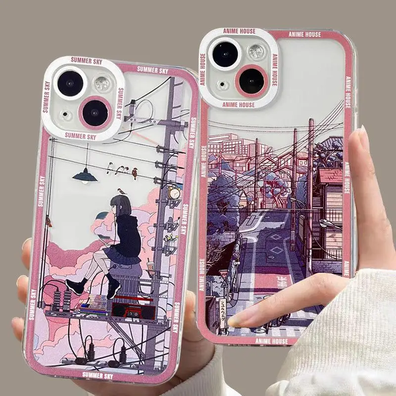 Japanese Anime Aesthetic Case for Huawei Honor X7B X8B X9B X9A 90 Lite 5G Nova 5T 3i P40 Lite Y9 Prime 2019 Clear Silicone Cover