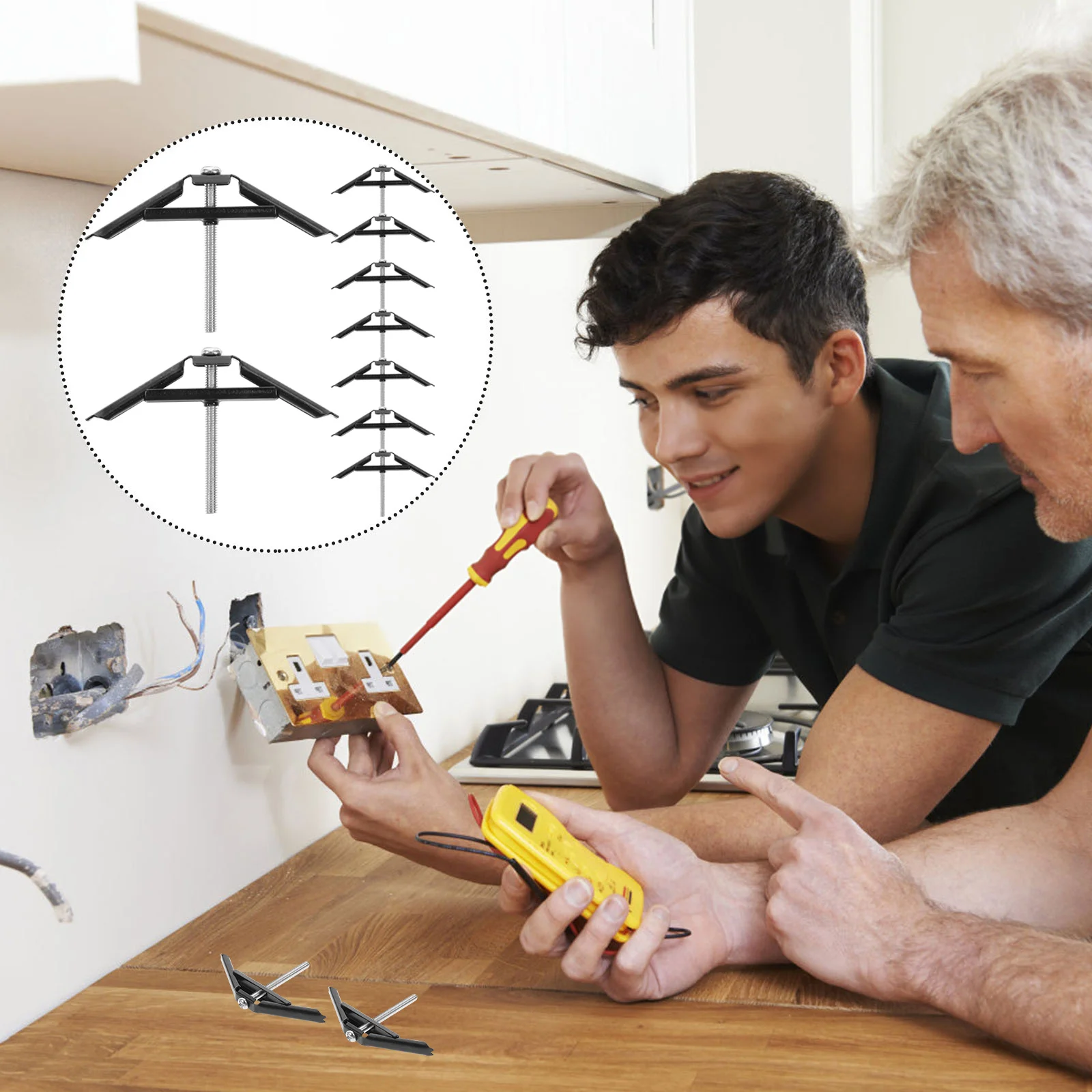 10 stks Elektrisch Apparaat Outlet Kit Voor 86 Socket Bottom Outlet Box Cassette Reparatie Elektrische Doos Reparatie Kit Apparaat