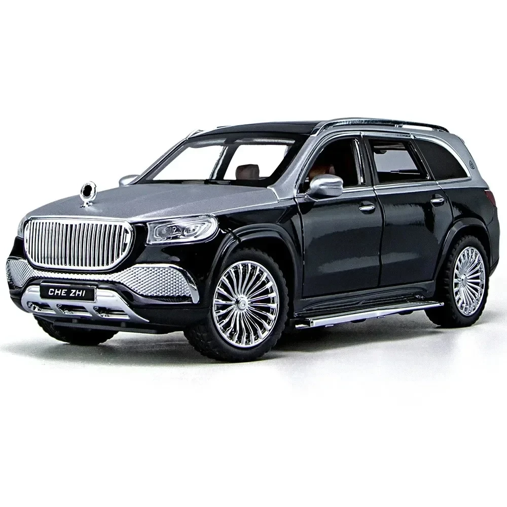 1:24 Alloy Car Model Sound And Light Pull Back Toy Car Suv Off-Road Vehicle Boy Collection Decoration for Benz Maybach Gls600