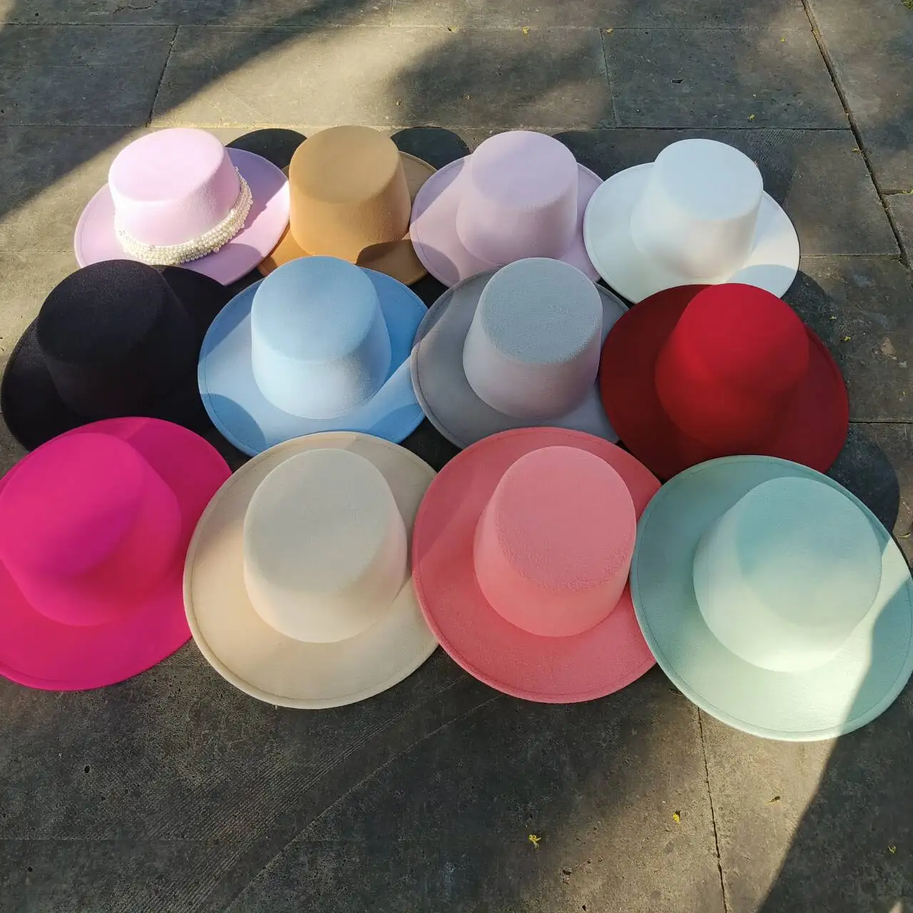 

Fedora hat 7 cm brim winter women's hat French elegant classic felt hat church hat wide brim sombrerohat