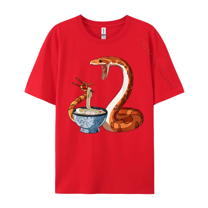 Funny Japanese Kawaii Ramen Corn Snake 2024 Men's T Shirts Normal Casual T Shirt Premium Cotton Tee-Shirt Drop Shipping