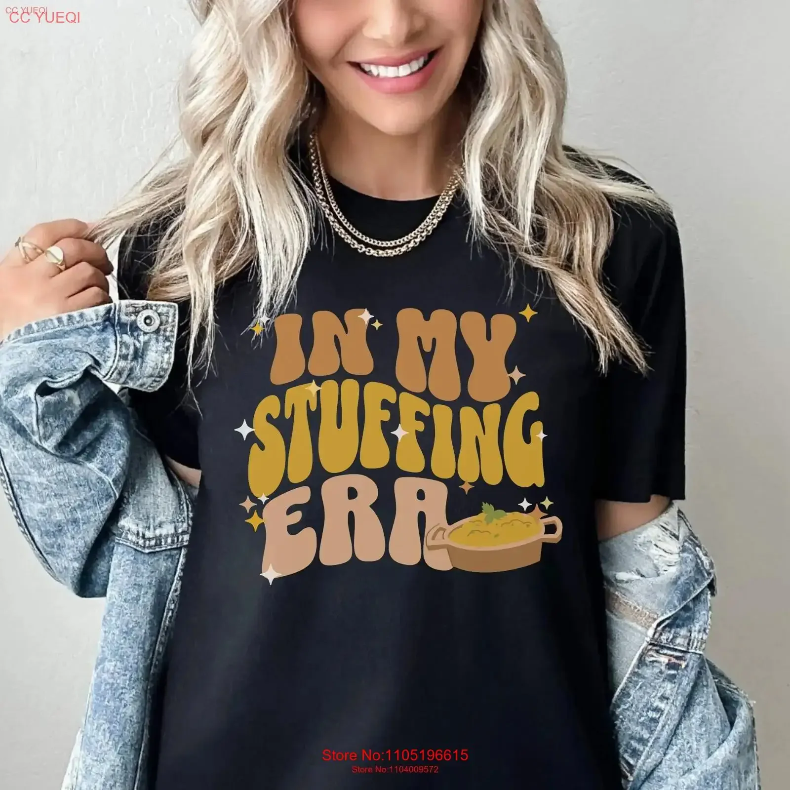 

In My Stuffing Era Thanksgiving T Shirt Friendsgiving Holiday Matching Turkey Day Dinner vintage Washed graphic Stylish