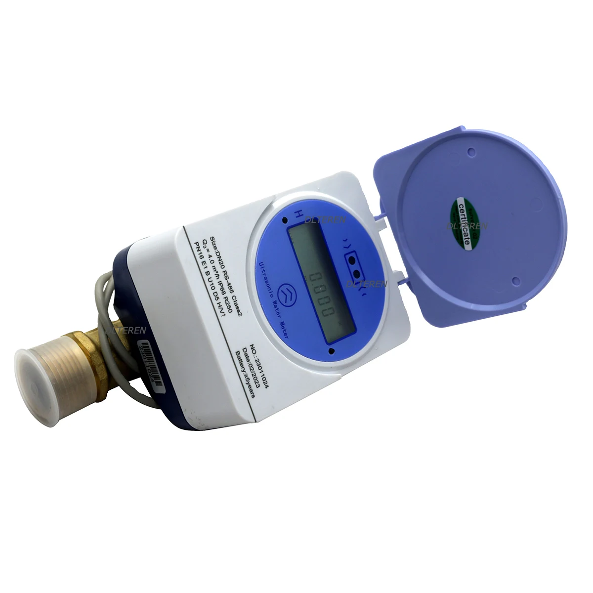 Medidor de Água Ultrassônico Esperto do Agregado Familiar Dlteren Rs485 Saída Dn15 Fowmeter R250