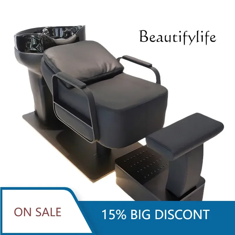 

Barber Shop Special Semi-reclining Shampoo Bed Multi-functional Porcelain Deep Basin Flushing Bed X