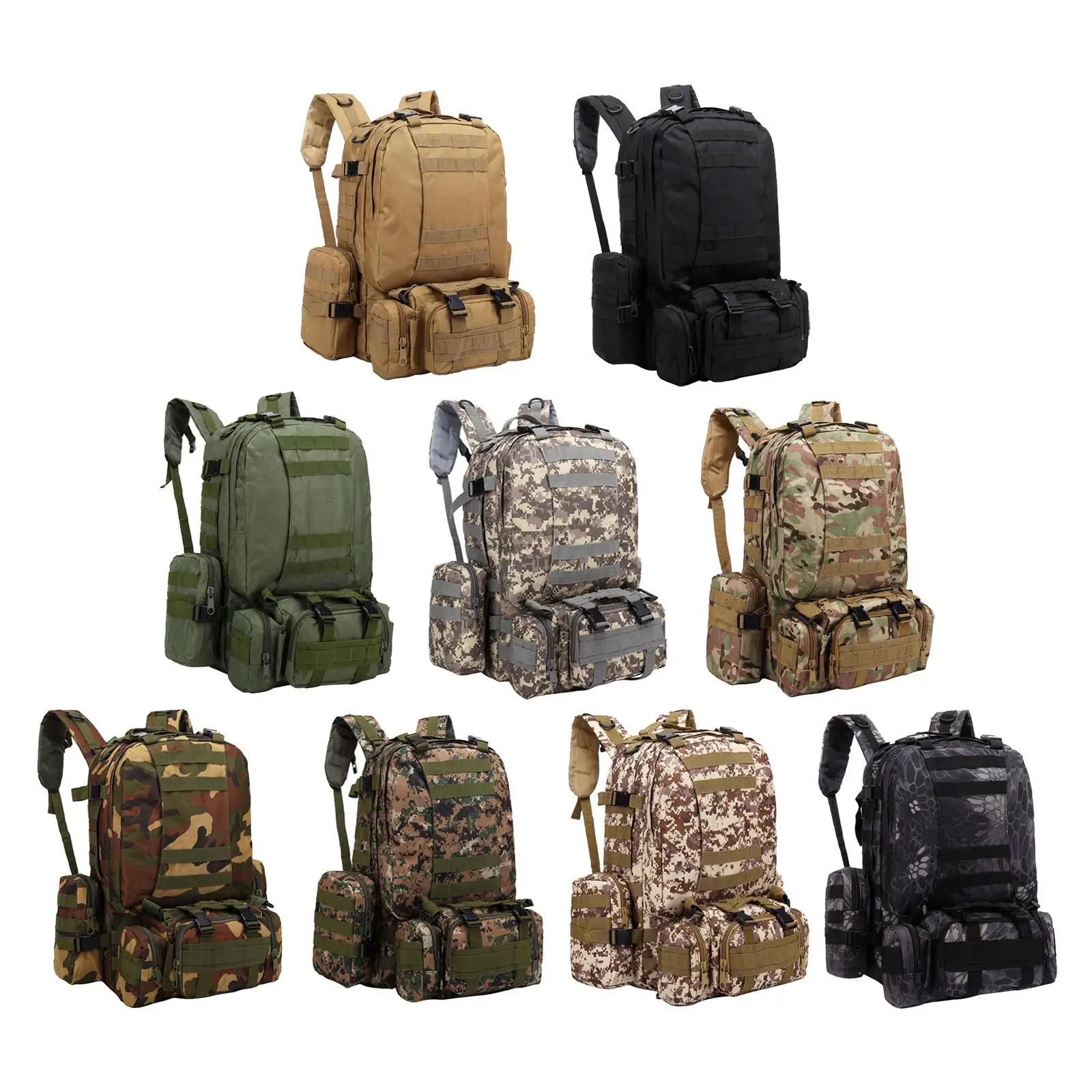 1x Camouflage Daypack Laptop Computer Tactical Backpack Bookbag for Cycling