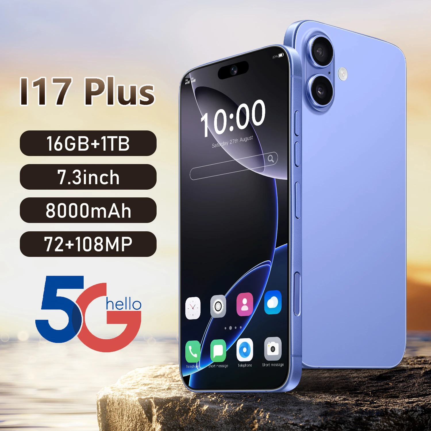 

Tablet Protector For Global Version 2025 New i17 Plus Original Intelligent 5G Dual Card Dual Standby Android 8000mAh Battery