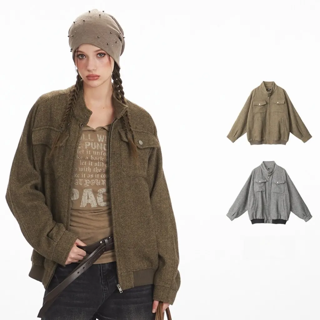 

HeyHenry, свободная клетчатая куртка на молнии в американском стиле, пальто унисекс, новая осенне-зимняя бейсбольная форма, качественная модная