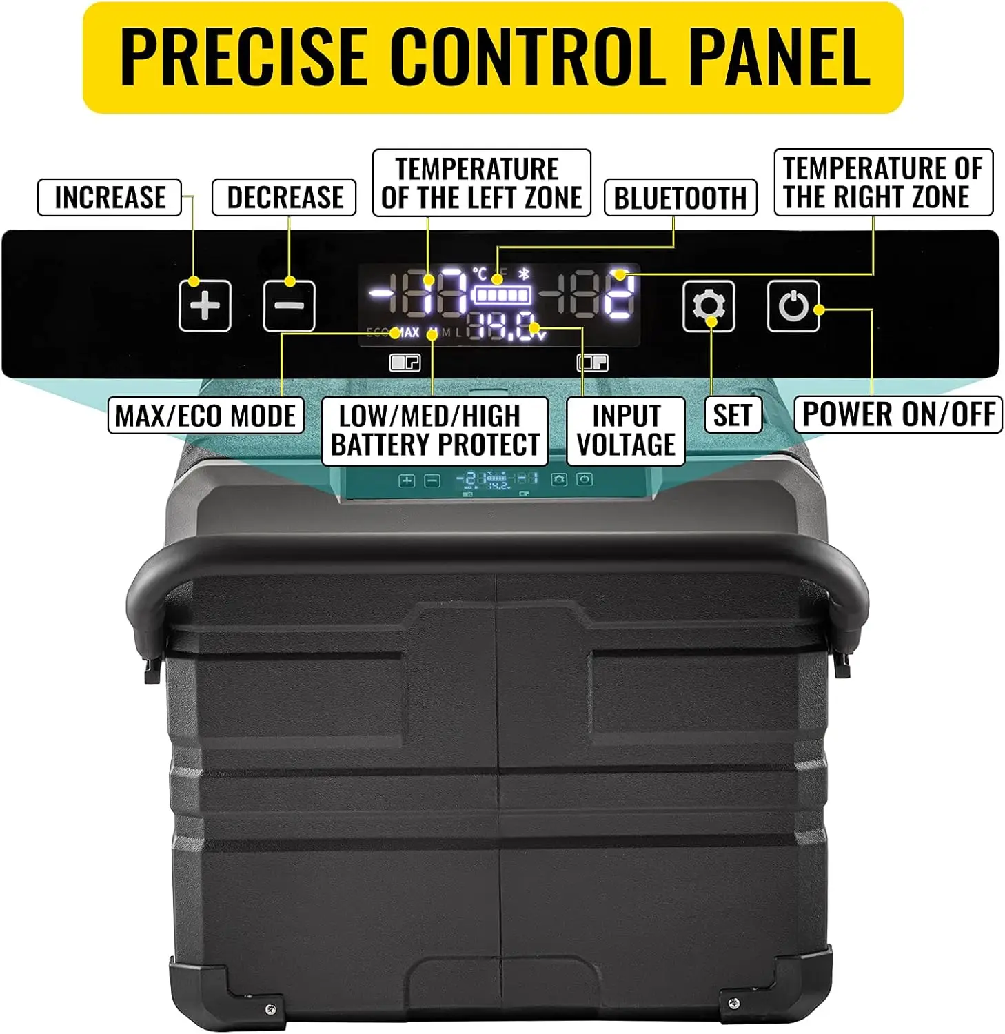 Kulkas Portabel Dual Zone 121.4QT dengan Roda dan Pegangan, -4 ℉ -68 ℉   Kulkas Mobil, Kulkas Mobil 12 Volt