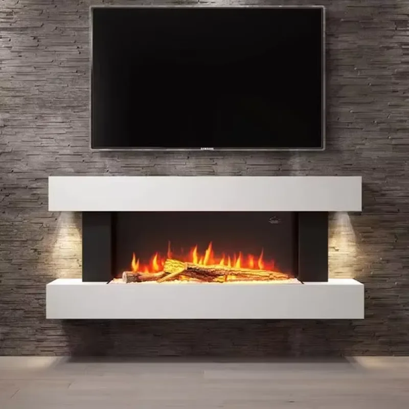 Wall-mounted Led French Multicolor Flame Indoor Living Room Bedroom Remote Control WIFI Smart Electric Fireplace Heater 52