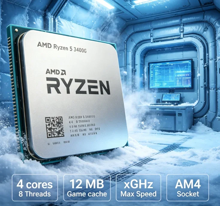 AMD Ryzen 5 3400G APU Processor 4 Core 8 Thread 3.7GHz Max 4.2GHz Vega 11 Graphics No Dedicated GPU Needed