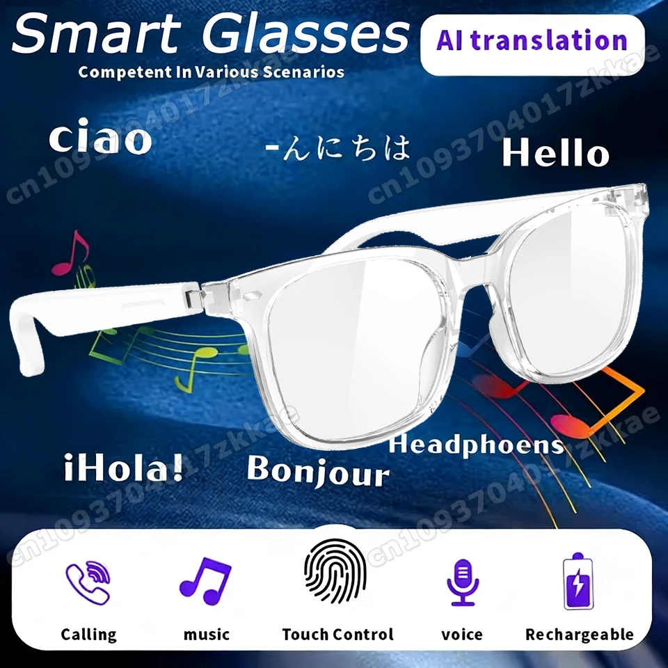 

2026 Photosensitive Color Change Smart Glasses Bluetooth Voice Calls Control Music UV Polarized Sunglasses Headphone Glasses Man