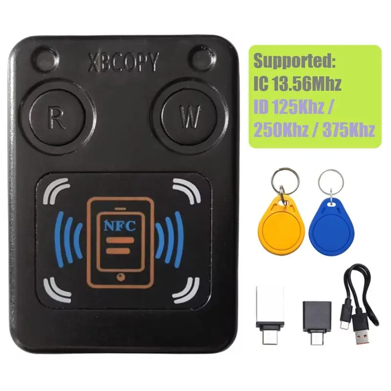 AA08- RFID Smart Chip Card Reader Copier +CUID/UID Keychain ID IC 13.56Mhz 125Khz 250Khz 375Khz RFID Token Clone Duplicator